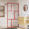 Walk-in Shower Wall with Clear ESG Glass Red 100x195 cm Colour red Size 100 x 195 cm 