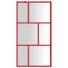 Walk-in Shower Wall with Clear ESG Glass Red - 100x195 cm