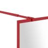 Walk-in Shower Wall with Clear ESG Glass Red - 100x195 cm