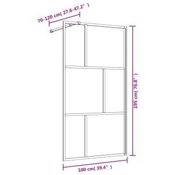 Walk-in Shower Wall with Clear ESG Glass Red - 100x195 cm