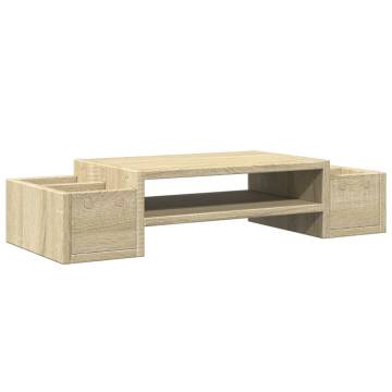 Monitor Stand with Storage - Sonoma Oak - Ergonomic Design