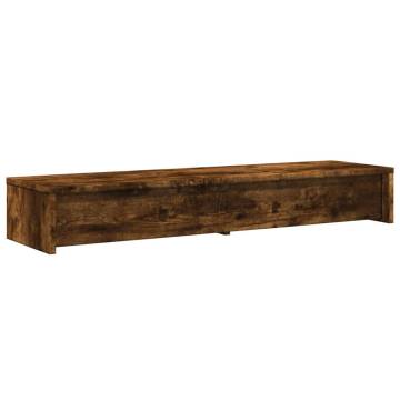 Dual Monitor Stand with Drawers - Smoked Oak | HipoMarket UK