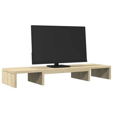 Adjustable Monitor Stand Riser in Sonoma Oak - 80x24 cm