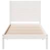 Extra Long White Bed Frame - Solid Pinewood, 100x220 cm