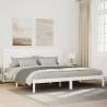  Extra Long Bed Frame without Mattress White 160x210 cm Solid Wood Colour white Size 160 x 210 cm 