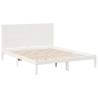 Extra Long White Bed Frame 160x210 cm - Solid Wood | HipoMarket