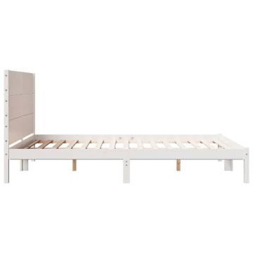 Extra Long White Bed Frame 160x210 cm - Solid Wood | HipoMarket