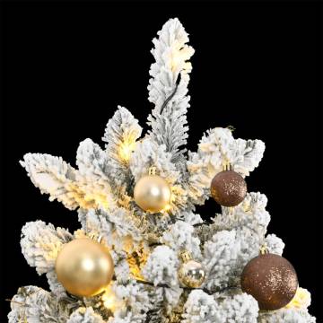 Artificial Hinged Christmas Tree 240cm with 300 LEDs & Balls