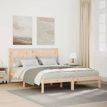 Extra Long Solid Wood Bed Frame 140x220 cm - No Mattress