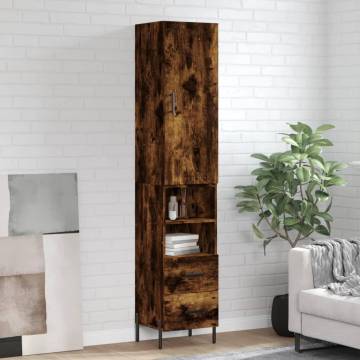 Stylish Highboard Smoked Oak - 34.5x34x180 cm | Hipomarket