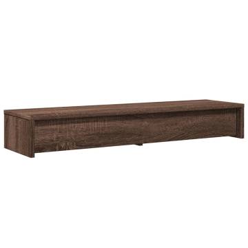 Monitor Stand with Drawers - Brown Oak | 100x27x15 cm