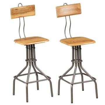 Stylish Bar Chairs - 2 Pcs Solid Reclaimed Teak | HipoMarket