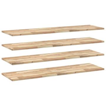 Floating Shelves 4 pcs - Untreated Solid Wood Acacia | HipoMarket