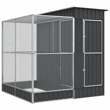 Aviary with Extension Silver - Sturdy Steel Construction