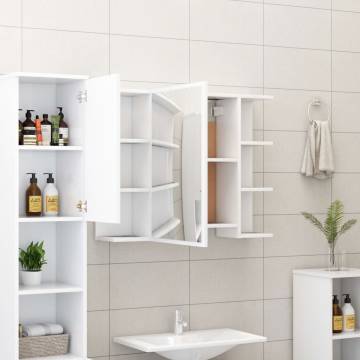 Stylish Bathroom Mirror Cabinet White - 80x20.5x64 cm