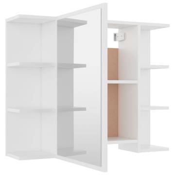 Stylish Bathroom Mirror Cabinet White - 80x20.5x64 cm