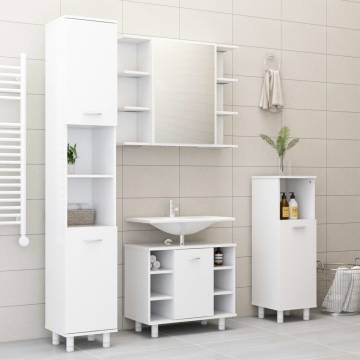 Stylish Bathroom Mirror Cabinet White - 80x20.5x64 cm