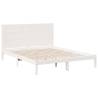 Extra Long Solid Wood Bed Frame - White 160x220 cm