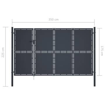 Durable Anthracite Garden Gate - Steel 350x175 cm | HipoMarket