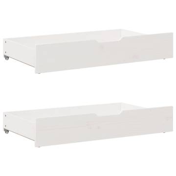 Under-Bed Drawers 2 pcs White | Solid Pine Storage Solution