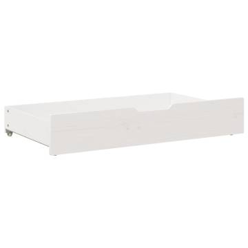 Under-Bed Drawers 2 pcs White | Solid Pine Storage Solution