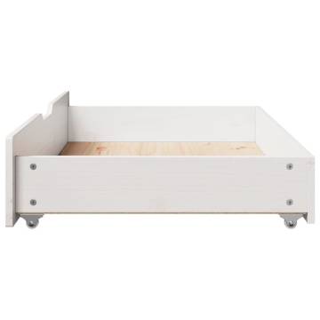 Under-Bed Drawers 2 pcs White | Solid Pine Storage Solution