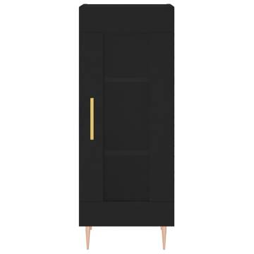 Elegant Highboard Black 34.5x34x180 cm - Engineered Wood