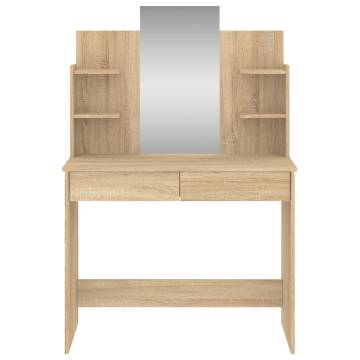 Sonoma Oak Dressing Table with Mirror - Stylish and Functional