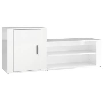 High Gloss White Shoe Cabinet - Stylish & Functional Storage