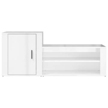 High Gloss White Shoe Cabinet - Stylish & Functional Storage