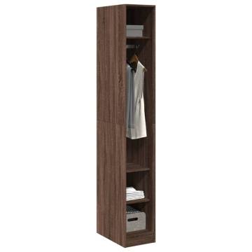 Stylish Brown Oak Wardrobe - 30x50x200 cm Engineered Wood