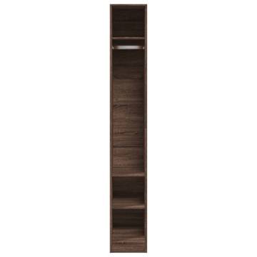 Stylish Brown Oak Wardrobe - 30x50x200 cm Engineered Wood