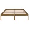 Honey Brown Solid Wood Bed Frame 120x190 cm | HipoMarket