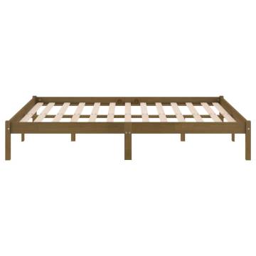 Honey Brown Solid Wood Bed Frame 120x190 cm | HipoMarket