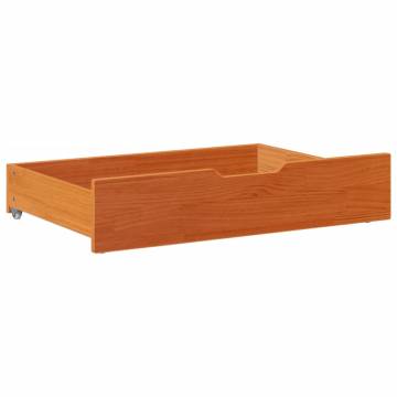 Under-Bed Drawers 2 pcs Wax Brown Solid Wood Pine - Hipomarket