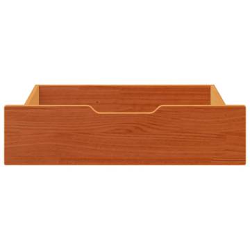 Under-Bed Drawers 2 pcs Wax Brown - Solid Pine 65x55x16 cm