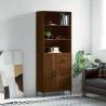 Highboard Brown Oak 69.5x34x180 cm Engineered Wood Colour brown oak Quantity in Package 1 Model 1 door 3 drawers 