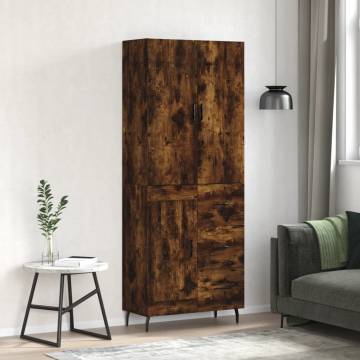 Elegant Highboard in Smoked Oak - 69.5x34x180 cm | Hipomarket