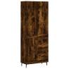 Elegant Highboard in Smoked Oak - 69.5x34x180 cm | Hipomarket