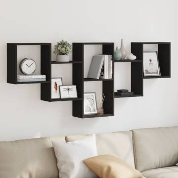 Wall Shelf Black 159x18x66 cm - Stylish Space Saver