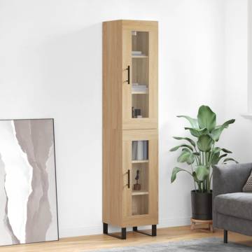 Stylish Highboard Sonoma Oak - 34.5x34x180 cm | HipoMarket