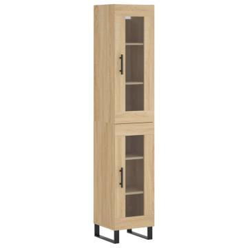 Stylish Highboard Sonoma Oak - 34.5x34x180 cm | HipoMarket