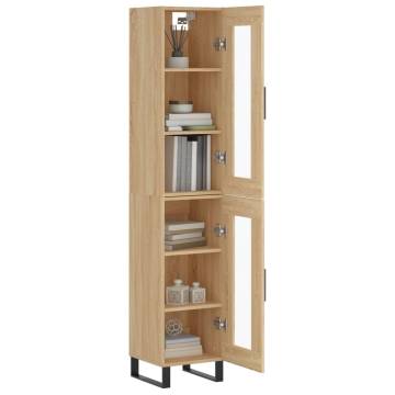 Stylish Highboard Sonoma Oak - 34.5x34x180 cm | HipoMarket