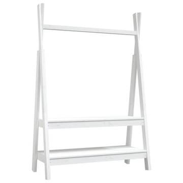 Clothes Rack White - Solid Pine Wood | 100x45.5x150 cm