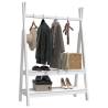 Clothes Rack White - Solid Pine Wood | 100x45.5x150 cm