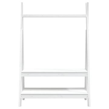 Clothes Rack White - Solid Pine Wood | 100x45.5x150 cm