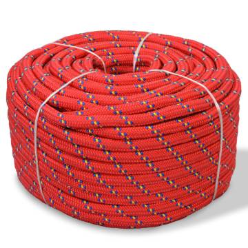 Marine Rope Polypropylene 6mm 100m Red - Durable & Weatherproof