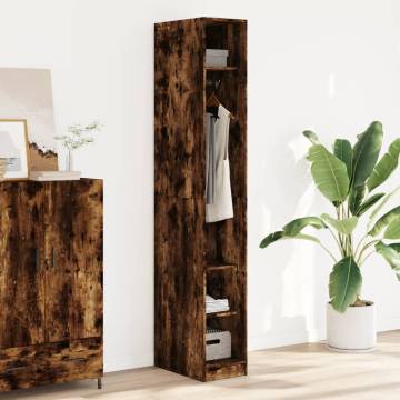 Stylish Smoked Oak Wardrobe - Space Saving Design 30x50x200 cm