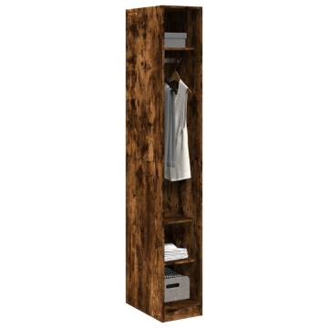 Stylish Smoked Oak Wardrobe - Space Saving Design 30x50x200 cm