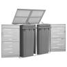 Double Wheelie Bin Shed 138x77.5x112.5 cm Stainless Steel Colour grey Size 2 bins Number of bins 1 